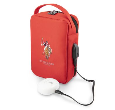 CG MOBILE U.S.Polo Assn. Nylon Tablet Organizer Case Bag for Electronic Accessories Charger Cord, Portable External Hard Drive, USB Cables, Power Bank, SD Memory Cards, Earphone