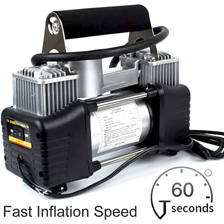 ROADPOWER Portable Double Cylinder Air Compressor Tire Inflator,