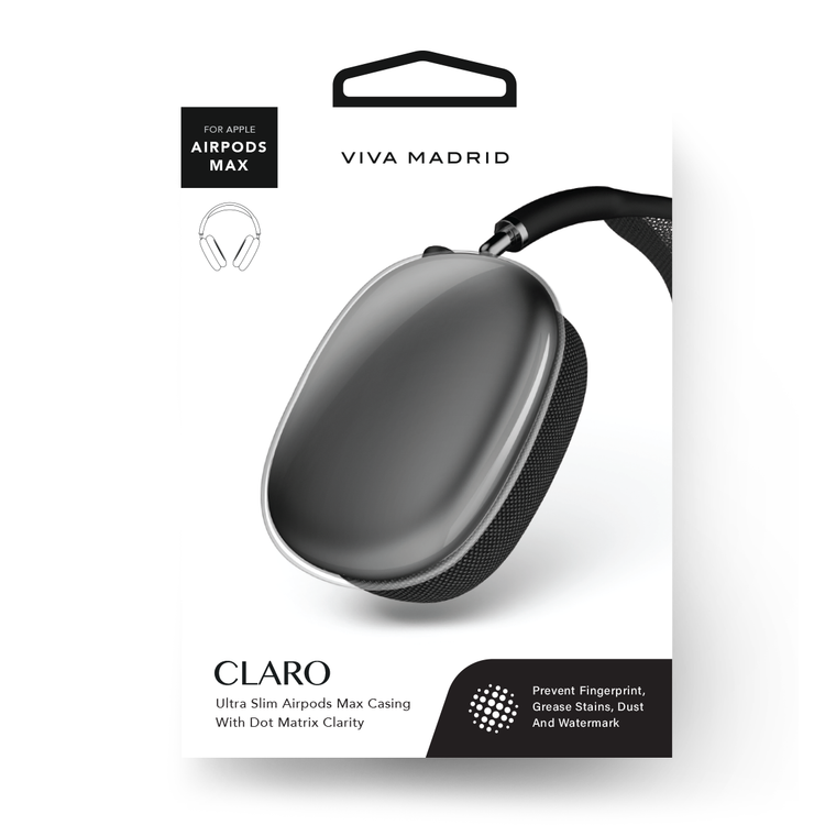 Viva Madrid Vanguard TPU Claro Case with Dot Matrix Clarity Compatible for AirPods Max, Prevents Watermarks, Fingerprints & Oily Stains, Easy To All Ports, Ultra Slim
