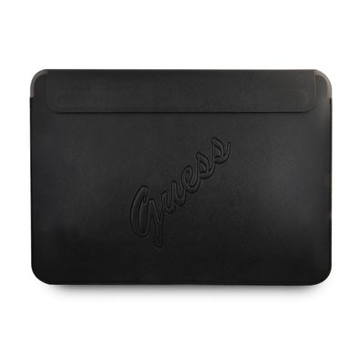 CG MOBILE Guess PU Saffiano Script Computer Sleeve 13" Notebook Bag Compatible for MacBook, Portable Elegant Bag Suitable for Outdoor, Business, Office Officially Licensed - Black