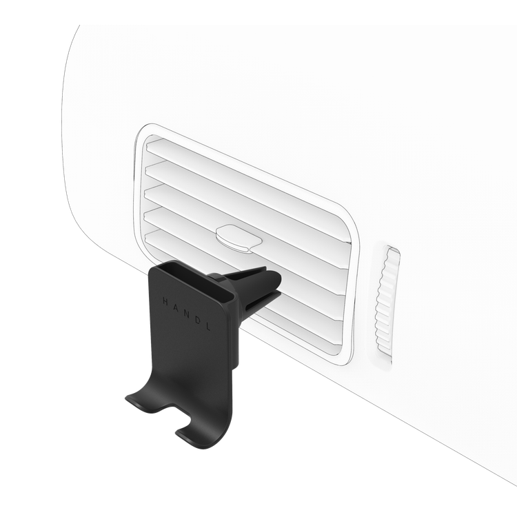 هاندل حامل شامل لتهوية السيارة ، قيادة بدون استخدام اليدين ، دوران للتثبيت من أجل وضع مثالي ، حامل للهاتف المحمول - أسود