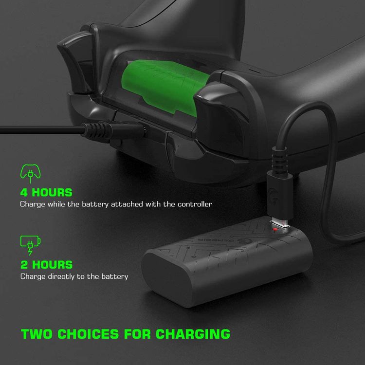 GameSir X100 Controller Battery Pack, 2 pcs 1600mAh Rechargeable Lithium-ion Battery with LED Charge Indicator & Type C Cable, for Xbox One, Xbox One Elite Controller