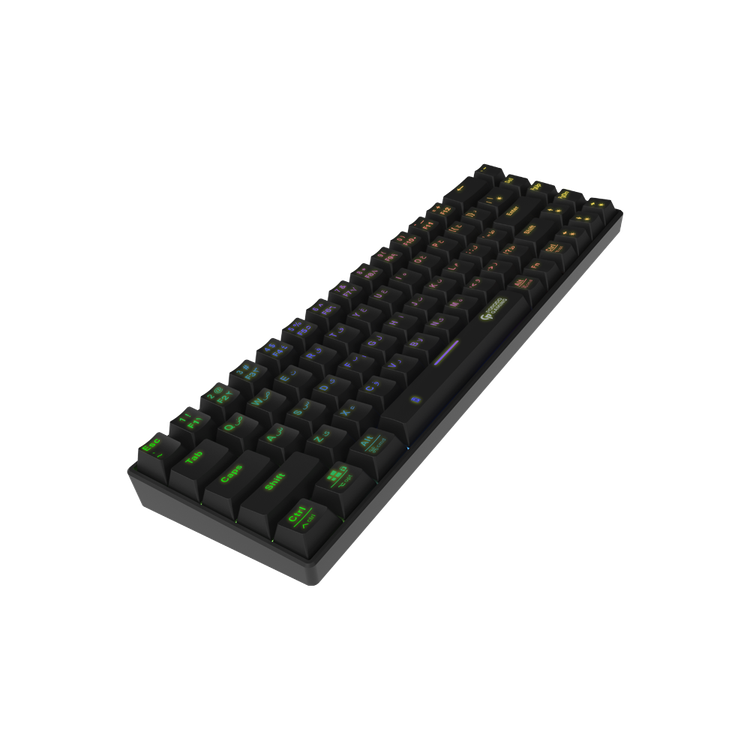Porodo Gaming 68Keys Mechanical Keyboard with Wired and Bluetooth Dual Version ( English / Arabic ) - Black