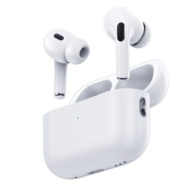 Porodo Blue Earbuds Pro 2 With Swipe Volume, 20 Hours Working Time, Wireless Charging, Deep Bass, Independent Earbuds, Touch Control -  White