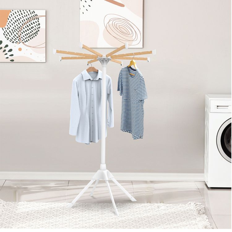 Green Lion Clothes Drying Stand, Anti-Slip Solid Feet, Function Multipurpose Clothes Hanger Stand - White