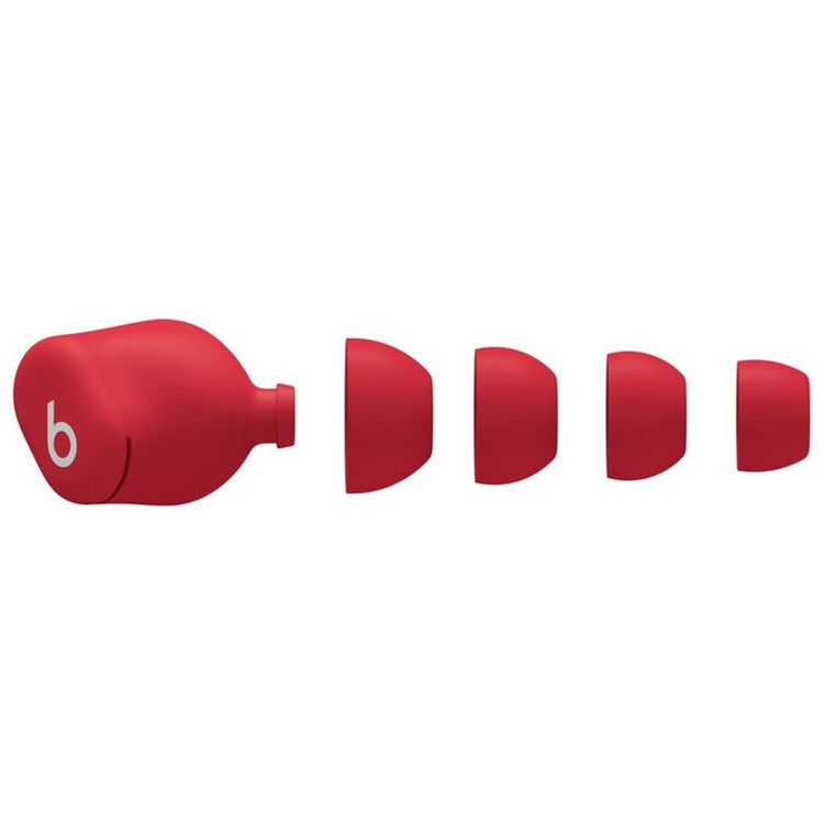 Beats Solo Buds True Wireless Earbuds, Built-in Microphone, USB-C Charging Interface, 18 Hours Battery Life - Transparent / Red