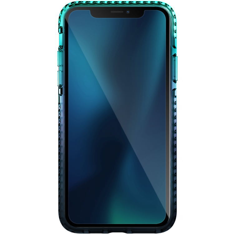 Viva Madrid Aurora 2-Tone Colour TPU Case Compatible for iPhone 12 / 12 Pro (6.1") Shock-Absorption, Anti-Scratch, Drop Resistant, Easy Access To All Ports (Cameras, Buttons & Speakers), Protective Back Cover Suitable for Wireless Charger - Aquamarine/Blue