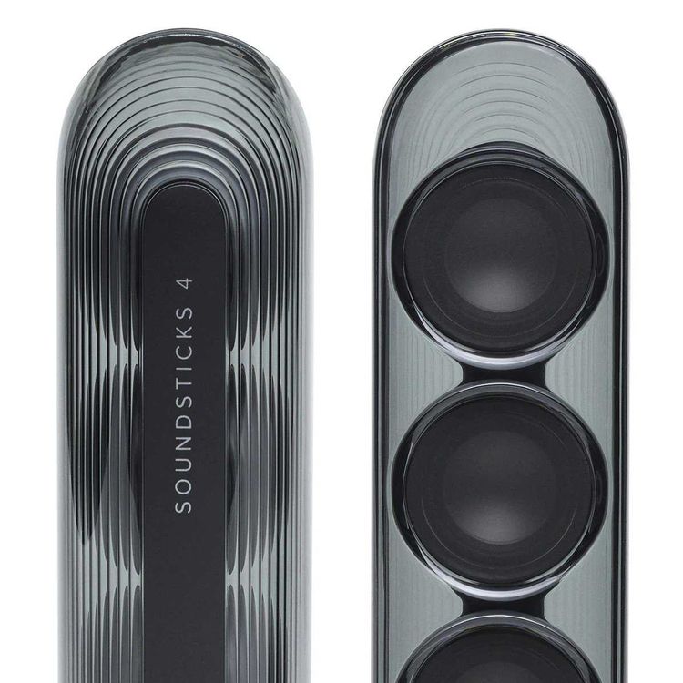 Harman Kardon Soundsticks 4 Wireless Bluetooth 2.1 Speaker System, Iconic Transparent Design, Extraordinary Sound, Rich Bass from Powered Subwoofer - Black