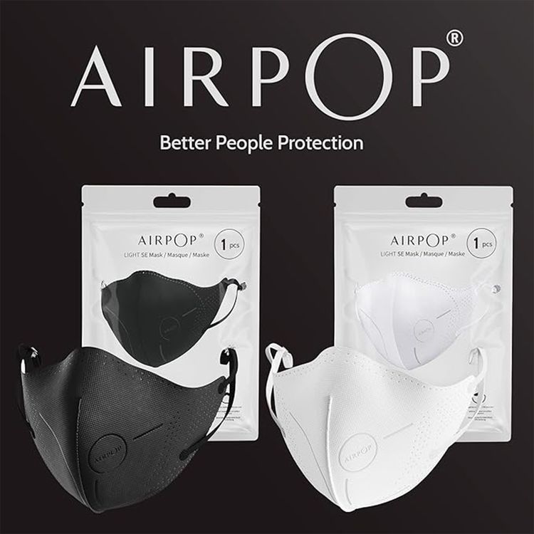 AirPOP Light SE (1pc) with TPE Cushioned Nose Seal - Skin-friendly Face Covering - Fit & Comfortable Easy Breathing Face Mask for Virus & Pollutant Protection - Black