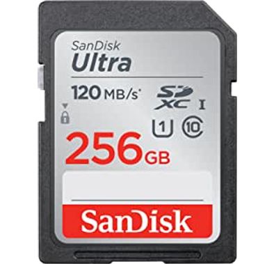 SanDisk 256GB Ultra SDXC UHS-I Memory Card - 120MB/s, C10, U1, Full HD, SD Card - SDSDUN4-256G-GN6IN