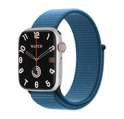 Green Lion Active SE Smart Watch with Full Square Display, 250mAh Battery, Multiple NFC, Waterproof, Bluetooth Call, Heart Rate Tracker, Wireless Charging, Bedside Lamp Mode - Silver / Blue 