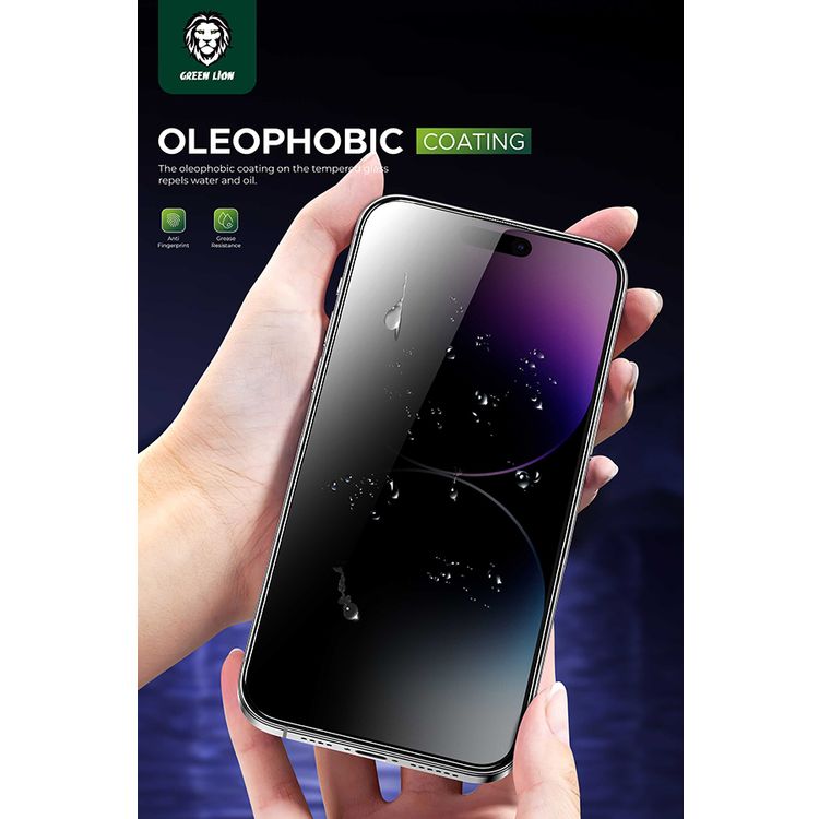 Green Lion 9H Steve Privacy Screen Protector for iPhone 15 Pro, Anti-Peeping for Side View Blocking, Anti-Fingerprint & Anti-Scratch, Grease Resistance, Bubble-Free Installation - Black