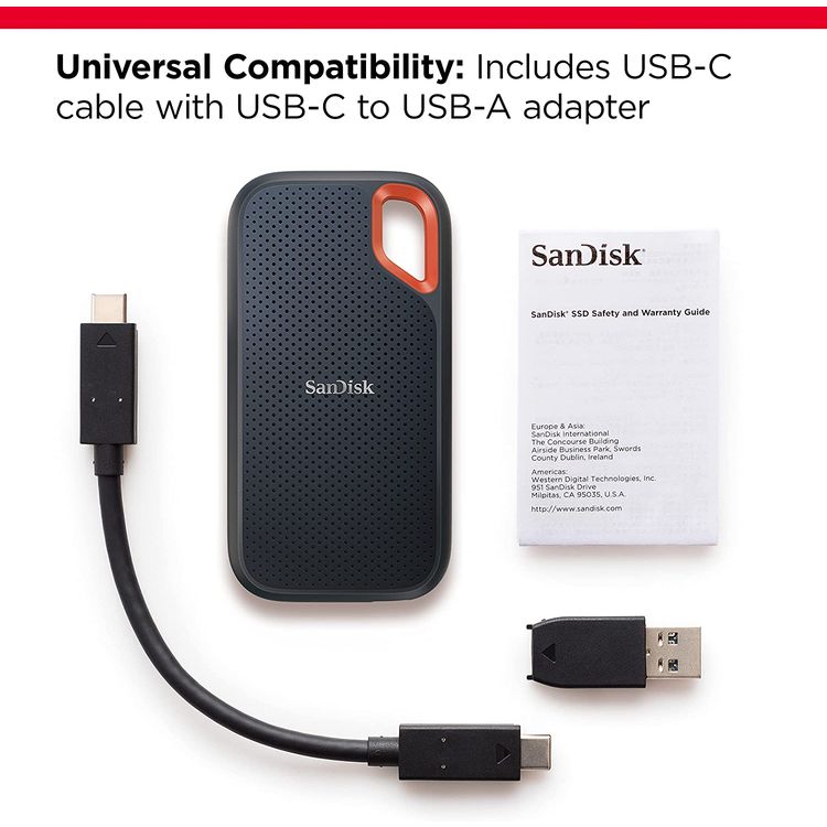 SanDisk Portable 2TB SSD - ما يصل إلى 1050 ميجابايت / ثانية