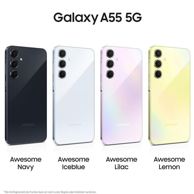 هاتف ذكي Samsung Galaxy A55 5G إصدار TRA، ذاكرة وصول عشوائي 8 جيجا بايت، سعة تخزين 256 جيجا بايت، هاتف Android 5G، 2024 - أزرق