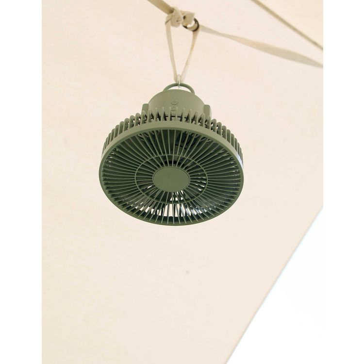 مروحة تخييم خارجية من بورودو لايف ستايل مع جهاز تحكم عن بعد وإضاءة LED بقدرة 10000 مللي أمبير في الساعة - أخضر