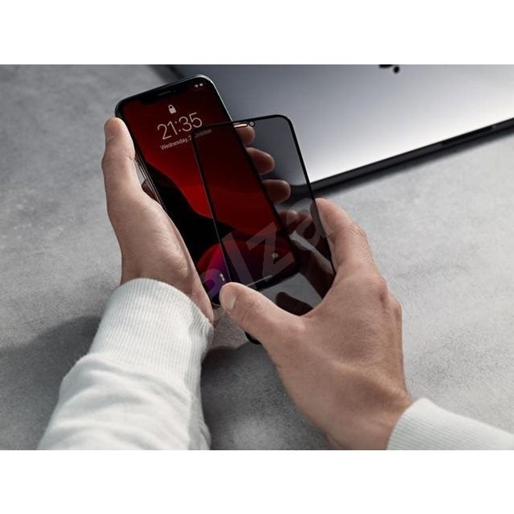 iGuard by Porodo 3D Curved-Edge Glass Screen Protector for iPhone 12 / 12 Pro (6.1"), Full Screen Protection, Seamless Fitting, Anti-Peeping 180 Degree Privacy Tempered Glass Black