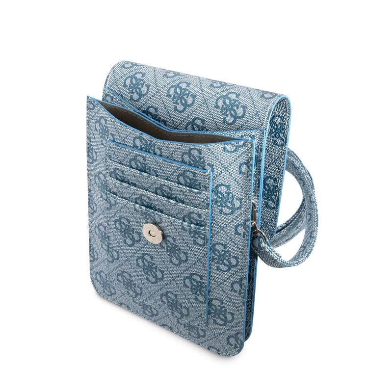 Guess GUWBP4TMBL Wallet 4G Triangle, Suitable for Outdoor, Business, Office, School Officially Licensed - Blue