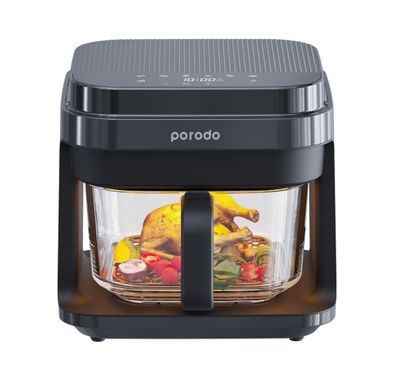 Porodo LifeStyle Glass Pot Air Fryer 5.5L 1200W - Black