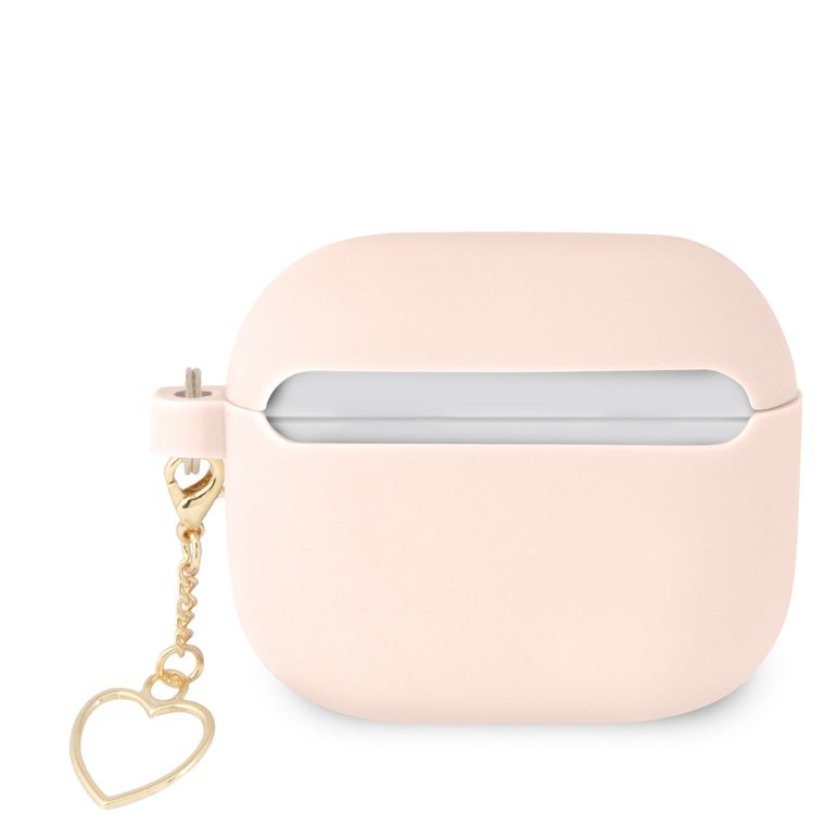 جيس GUA3LSCHSP حافظة سيليكون لأجهزة ابل إيربودز 3 و مجموعة ساحرة مع خاتم شكل قلب - وردي