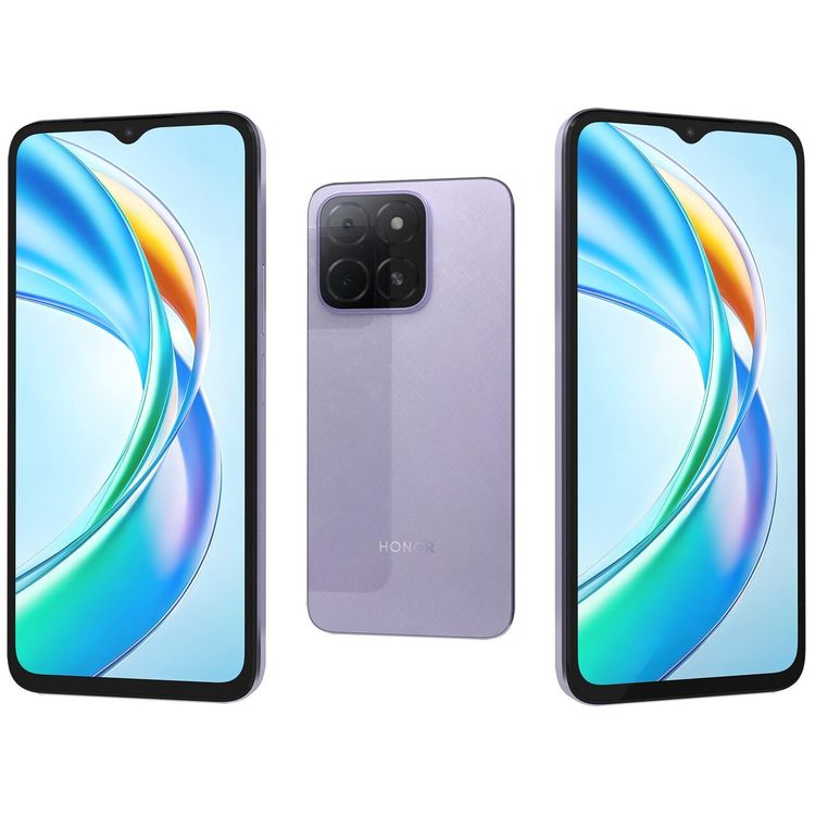 هاتف هواوي هونور X5b بلس إصدار TRA، 6.56 بوصة، 4 جيجابايت رام، 64 جيجابايت تخزين، 50 ميجابكسل، شريحتي اتصال، أندرويد 14، GSM، HSPA، LTE - بنفسجي لامع