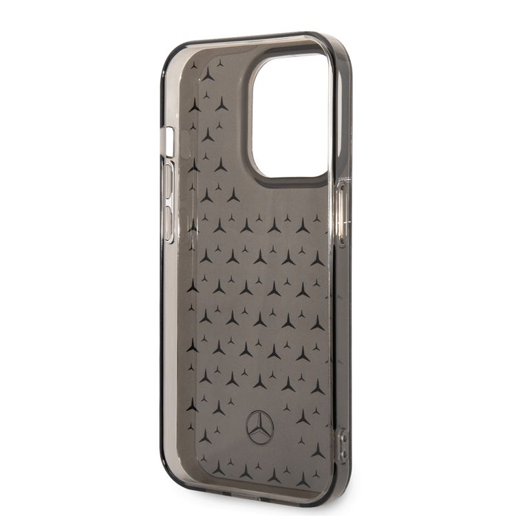 Mercedes-Benz Double Layer PC/TPU Case with Large Star Pattern iPhone 14 Plus Compatibility - Black / Silver
