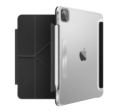 Viva Madrid Conver Case With Foldable Stand Clear Case with Integrated Apple Pencil Holder, Anti-Scratch, Shock-Absorption & Drop Protection Cover Black - iPad Pro 11" (2021)