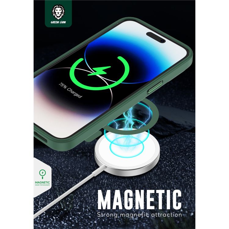 Green Lion Charles Magsafe Case for iPhone 14 Pro Max - Purple