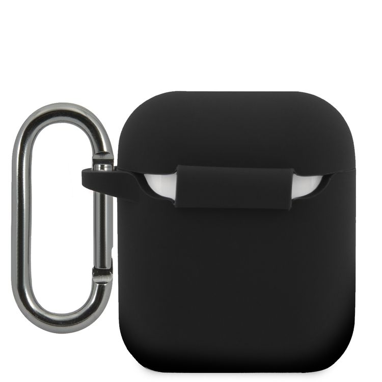 Lacoste Liquid Silicone Airpods Case with Glossy Printing Logo AirPods 1/2 - Black