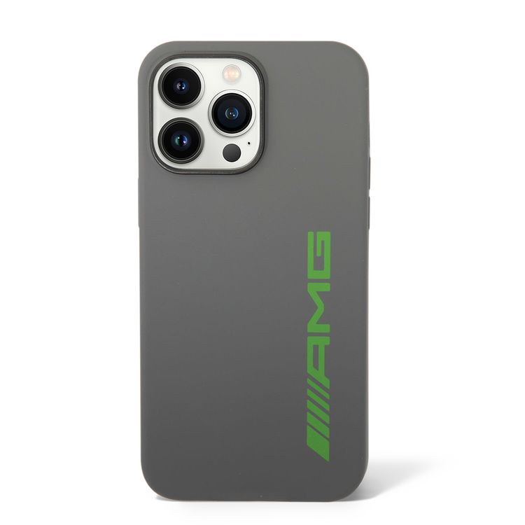 AMG Liquid Silicone Case with Colorful AMG Logo Bumper ProtectioniPhone 14 Pro Max Compatibility - Green