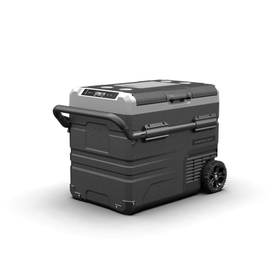 باورولوجي ثلاجة ذكية محمولة وفريزر متعدد الاستخدامات للمغامرات الخارجية بعجلات قابلة للفصل 45 لتر - أسود