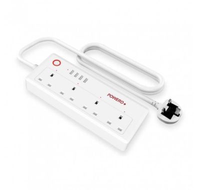Powero + Smart Power Strip مع 20W PD - أبيض