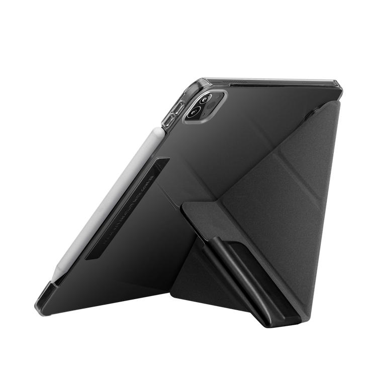 Viva Madrid Conver Case With Foldable Stand Clear Case with Integrated Apple Pencil Holder, Anti-Scratch, Shock-Absorption & Drop Protection Cover Black - iPad Pro 11" (2021)
