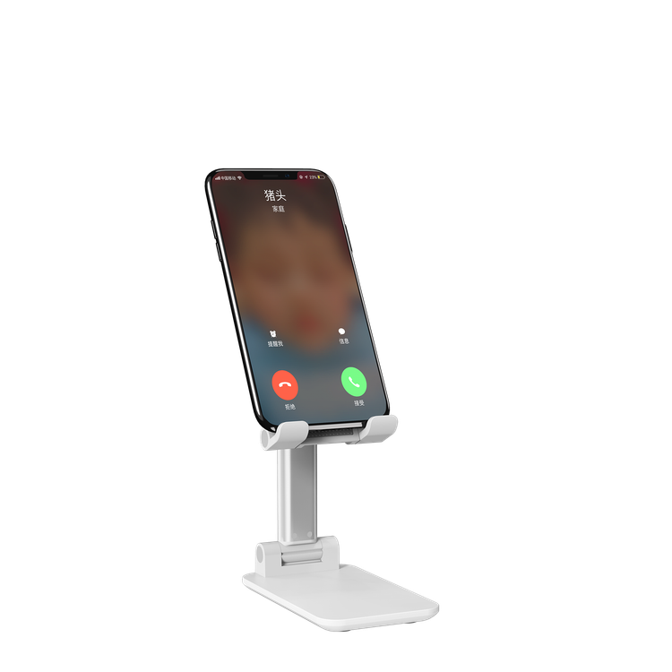 Devia Desktop Tablet Phone Stand, Adjustable, Lazy Stand, Anti-Slip Design, Safe & Secured, Portable Stand for Smartphones, Tablet, etc., Bedside, Office, Kitchen Table - White