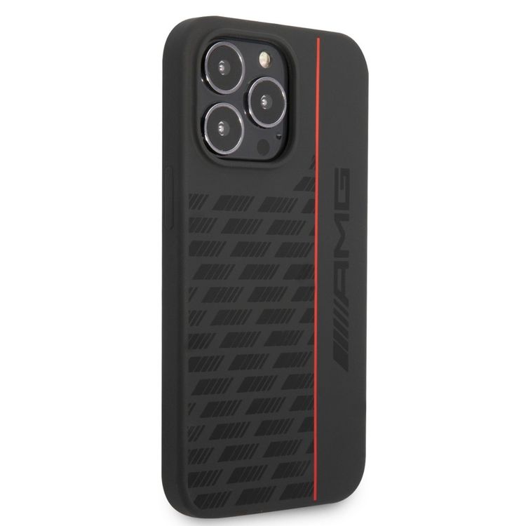 AMG Liquid Silicone Case with Carbon Pattern iPhone 13 Pro Max- Black