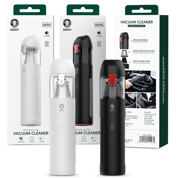 مكنسة كهربائية محمولة لاسلكية للسيارة بقدرة 65 وات 100 مل ، شفط قوي للغاية 6000باسكال ، ضوضاء منخفضة ، عمر بطارية طويل للغاية ، مكنسة كهربائية صغيرة محمولة وخفيفة الوزن مناسبة للمنزل والسيارة