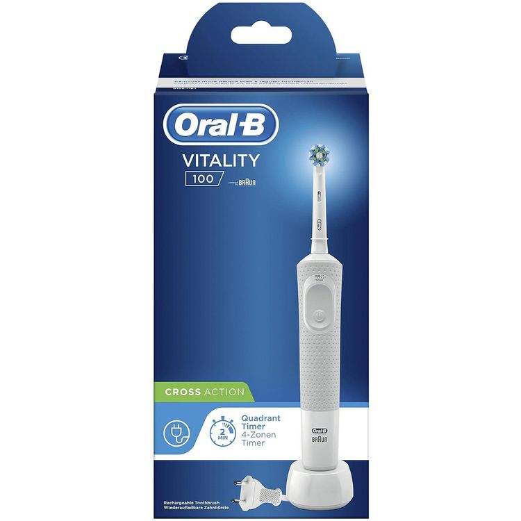 Oral-B Vitality-100 Cross Action Rechargeable Toothbrush - White