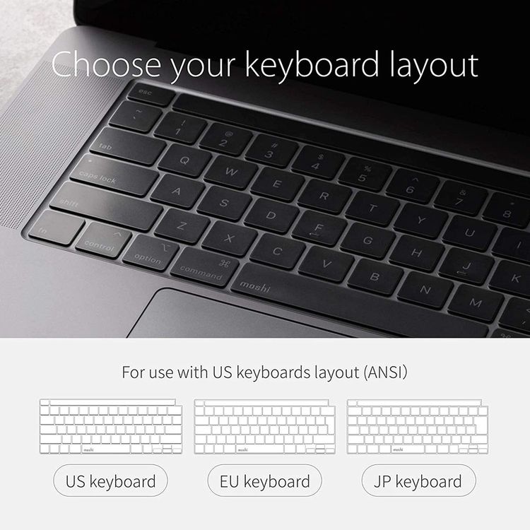 موشي واقي لوحة مفاتيح كلير جارد لجهاز ماك بوك ار 2020 ، تصميم الاتحاد الأوروبي ، نحيف للغاية ، مادة ممتازة - شفاف