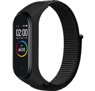 سوار ساعة ايجارد من بورودو من النايلون مع جراب مقاوم للصدمات ، وسوار معصم بديل مناسب ومريح ، وأشرطة قابلة للتعديل متوافقة مع حزام شاومي نايلون باند 5 و 4 و 3 - أسود