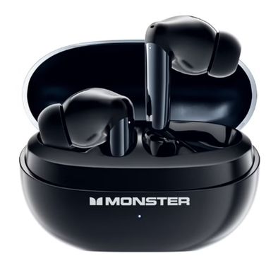  MONSTER Airmars GT12 Wireless Earphones, 380mAh Battery Capacity, 10m Transmission Distance, Type-C Charging Port, Bluetooth Version 5.1 - Black