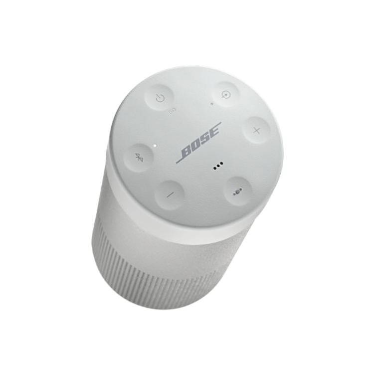 Bose مكبر صوت لاسلكي محمول يعمل بالبلوتوث وميزة مقاومة الماء ومكبر صوت قابل للإمساك به وعمر بطارية يصل إلى 12 ساعة - رمادي