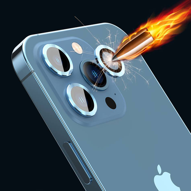 Devia Peak Series Lens Protector ( 3PCS ) for iPhone 13 Pro & 13 Pro Max, 9H Seamless Absorption, 360 Protection Lens, Aluminum Alloy + Tempered Glass Lens Protector  - Graphite