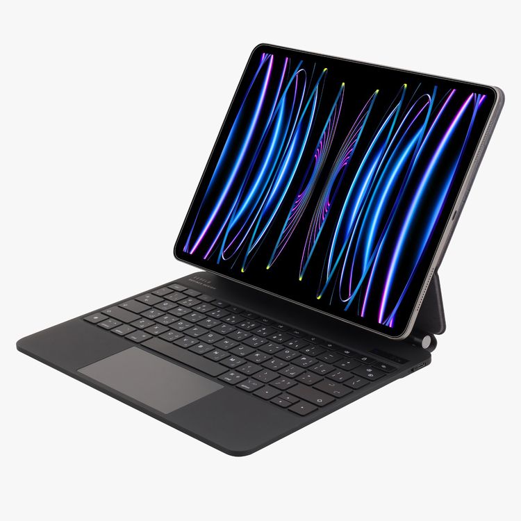 Levelo AeroBoard Saffanio Leather Wireless Keyboard for iPad Pro 11" & iPad Air 11" M3 (2025) with Multi-Gesture Trackpad, 300 Hours Standby Time, Up to 130° Adjustable Angle - Black