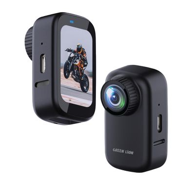 كاميرا الحركة الصغيرة Green Lion بحجم شاشة 1.5 بوصة وزاوية عدسة 120 درجة ومدة عمل 40 دقيقة وبطارية 400 مللي أمبير - أسود 