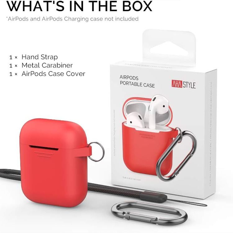 AhaStyle Silicone Case Cover Compatible with Apple AirPods 1/2 - Front LED Visible Wireless Charging - Dustproof - Shock Absorption - Impact Drop Protection Cover