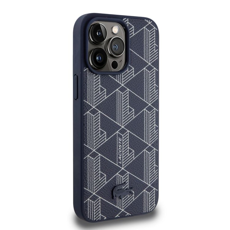 Lacoste iPhone 15 Pro For HC PU with Card Slot The Blend Monogram - Navy