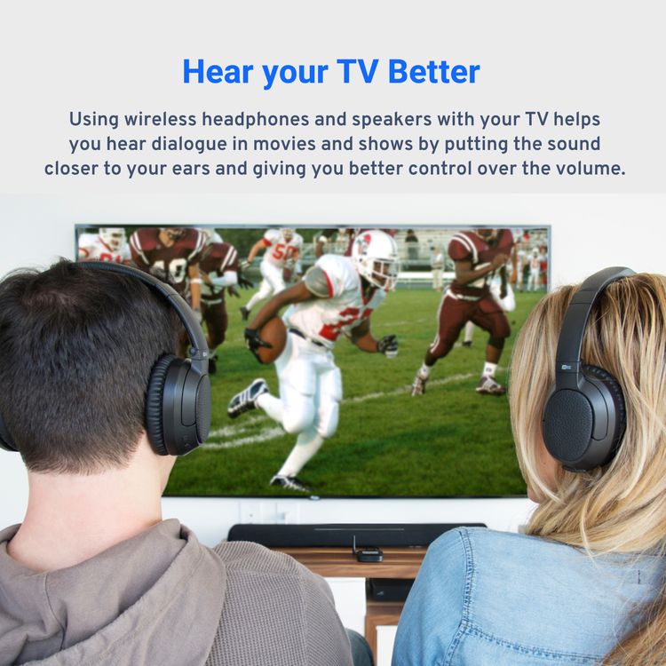 اوديو MEE - ربط المحور، جهاز إرسال واستقبال الصوت عبر البلوتوث ، اتصال بلوتوث مزدوج ، توصيل جهازين في وقت واحد ، طويل المدى يصل إلى 30 مترًا ، سهل - إعداد بمساعدة الصوت مع aptX LL / HD (أسود)