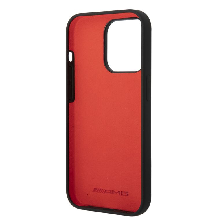 AMG Liquid Silicone Case - Carbon Pattern, Bumper Protection iPhone 14 Pro Max Compatibility - Black