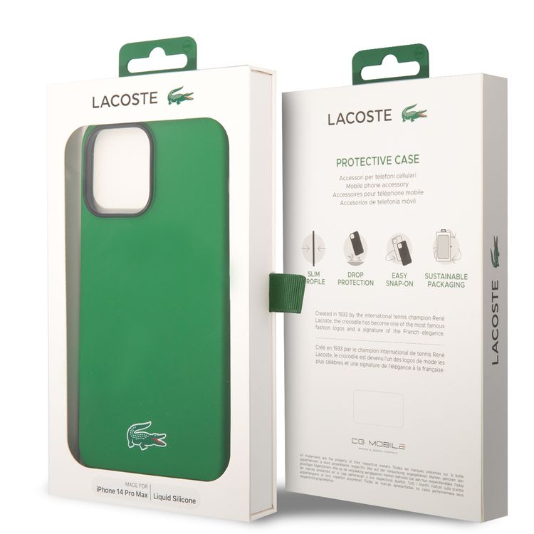 Lacoste iPhone 15 Pro Max For HC Magsafe Silicone Croc Logo - Green