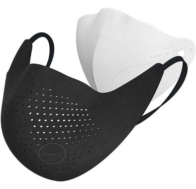 ايربوب قناع وجه أصلي قابل لإعادة الاستخدام ، أغطية وجه مرشح من 4 طبقات ، مقاس محيطي ، قناع وجه قابل للطي قابل للتعديل ، أقنعة وجه للبالغين لحماية الملوثات ، أسود