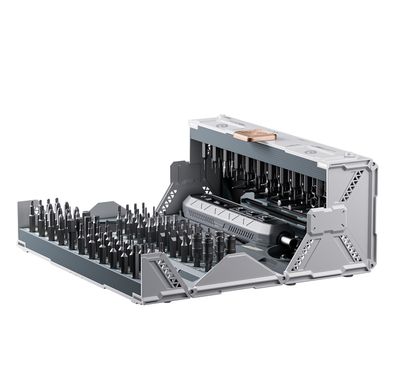 Powerology All-in-One Electric Screw Driver Kit 162 Bits, High-Grade S2 Steel, LED Smart Battery Monitoring, 3 Speeds, Auto Off, Compact & Portable - Black